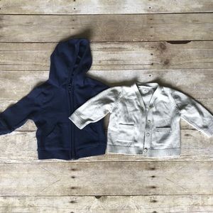 Hoodie and cardigan, size 3-6m